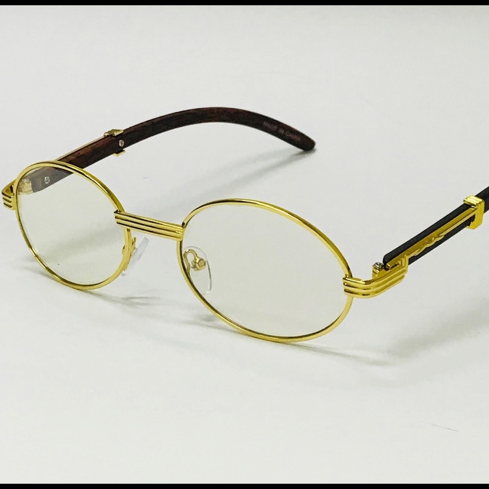 Sunglasses Men Clear LensGold Frame Fashion Designer Eye Glasses Shades Migos